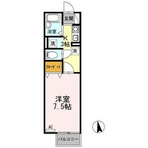 1K 間取り図