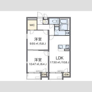 2LDK 間取り図