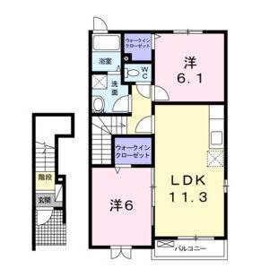 2LDK 間取り図