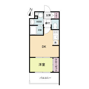 1DK 間取り図