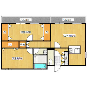 2LDK 間取り図
