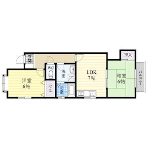 2DK 間取り図