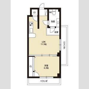 1LDK 間取り図