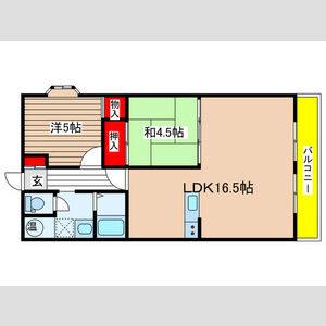 2LDK 間取り図