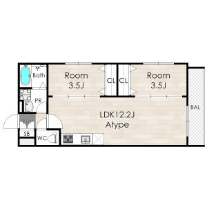 2LDK 間取り図