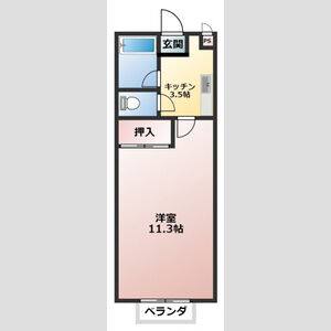 1DK 間取り図
