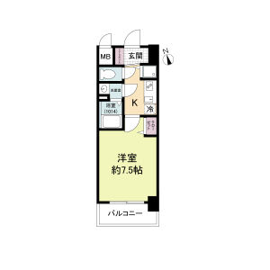 1K 間取り図