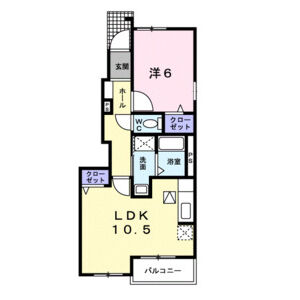 1LDK 間取り図