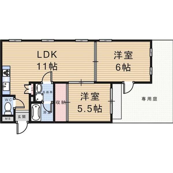 2LDK 間取り図