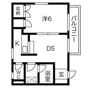 1DK 間取り図