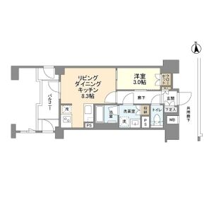 1LDK 間取り図