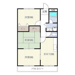 3DK 間取り図