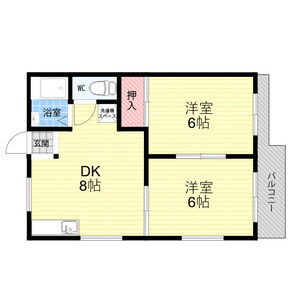 2DK 間取り図