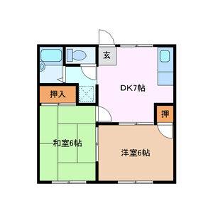 2DK 間取り図