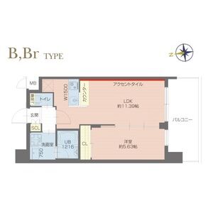 1LDK 間取り図