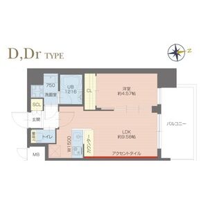 1LDK 間取り図