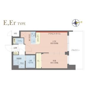 1LDK 間取り図
