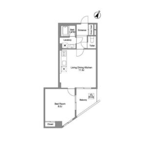 1LDK 間取り図