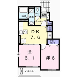 2DK 間取り図
