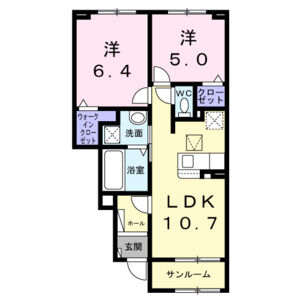 2LDK 間取り図