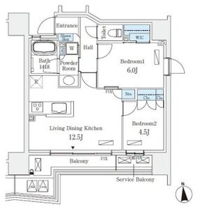 2LDK 間取り図