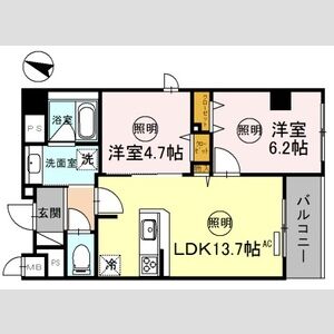 2LDK 間取り図