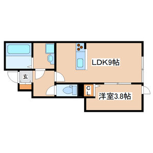 1LDK 間取り図