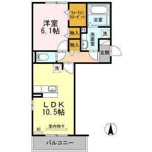 1LDK 間取り図