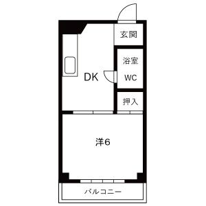 1DK 間取り図