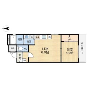 1LDK 間取り図