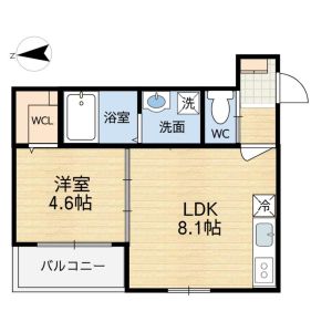 1LDK 間取り図