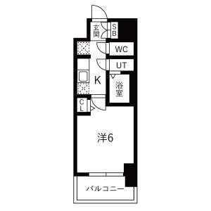 1DK 間取り図
