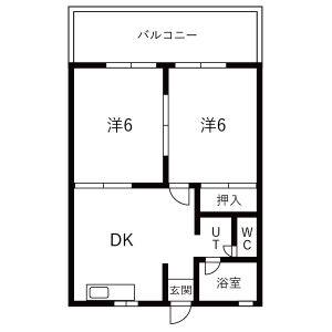 2DK 間取り図