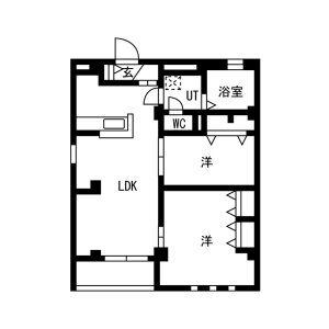 1K 間取り図