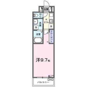 1K 間取り図
