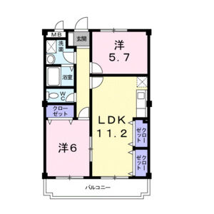 2LDK 間取り図