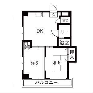 1LDK 間取り図