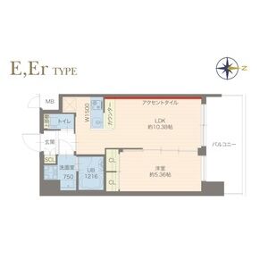 1LDK 間取り図