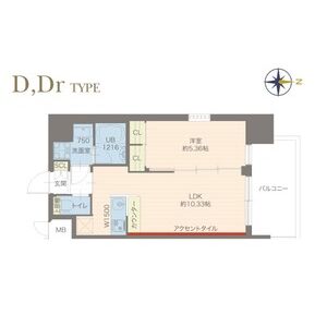1LDK 間取り図