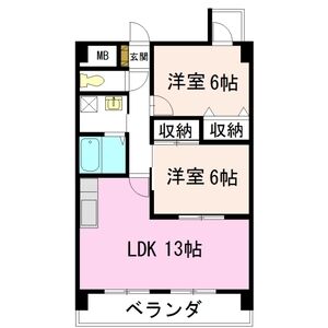 2LDK 間取り図