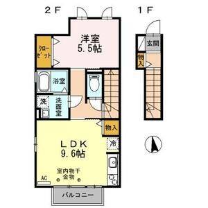 1LDK 間取り図