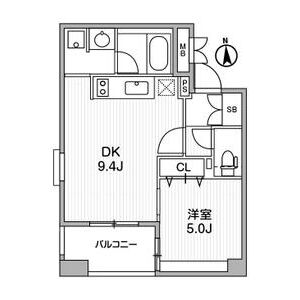 1DK 間取り図