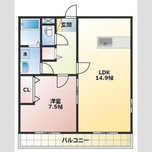 1LDK 間取り図