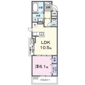 1LDK 間取り図