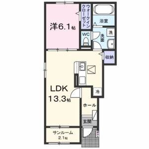1LDK 間取り図