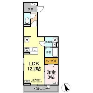 1LDK 間取り図