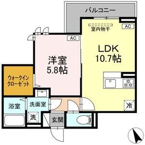 1LDK 間取り図