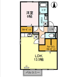 1LDK 間取り図
