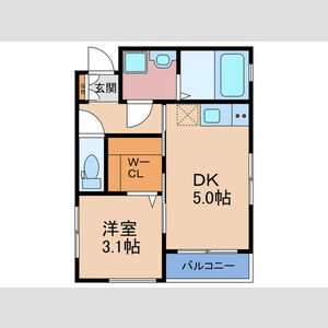 1DK 間取り図