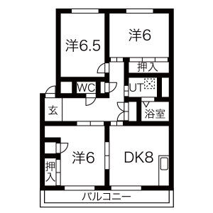 3DK 間取り図